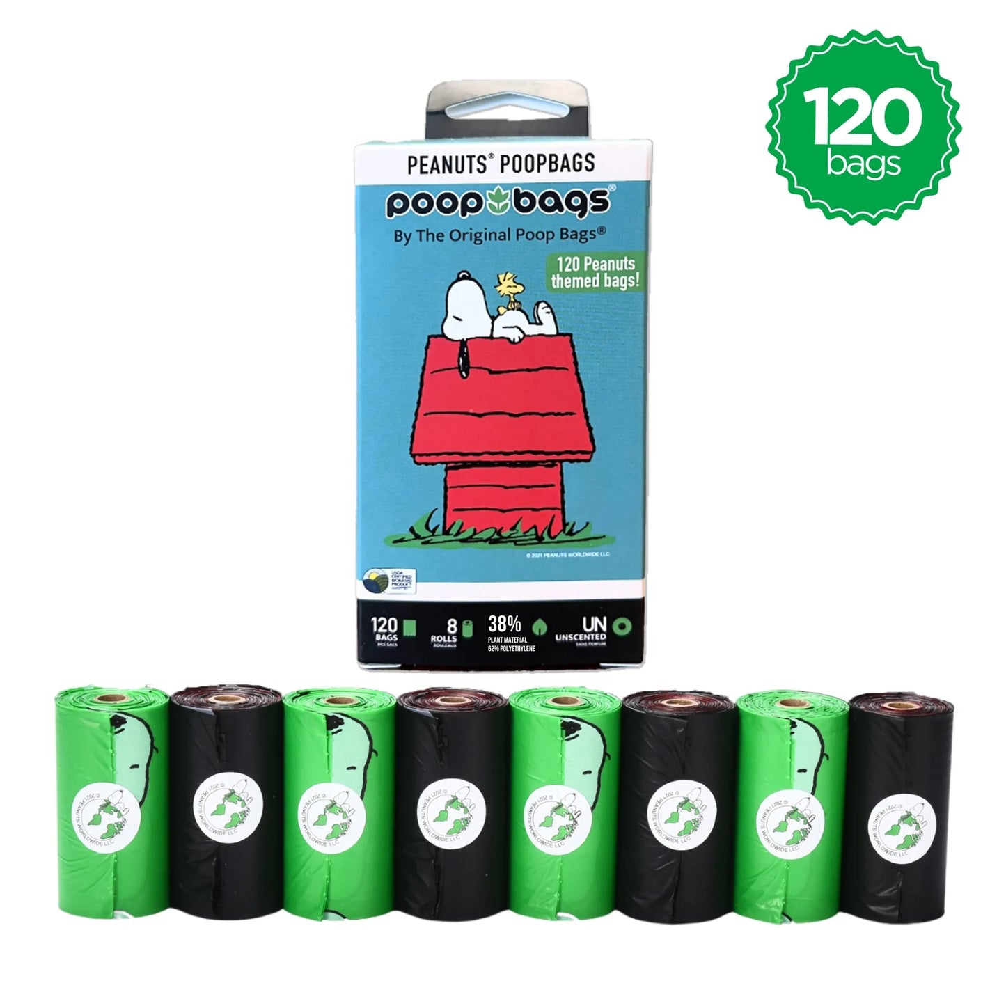 USDA Biobased Peanuts Unscented Leash Rolls
