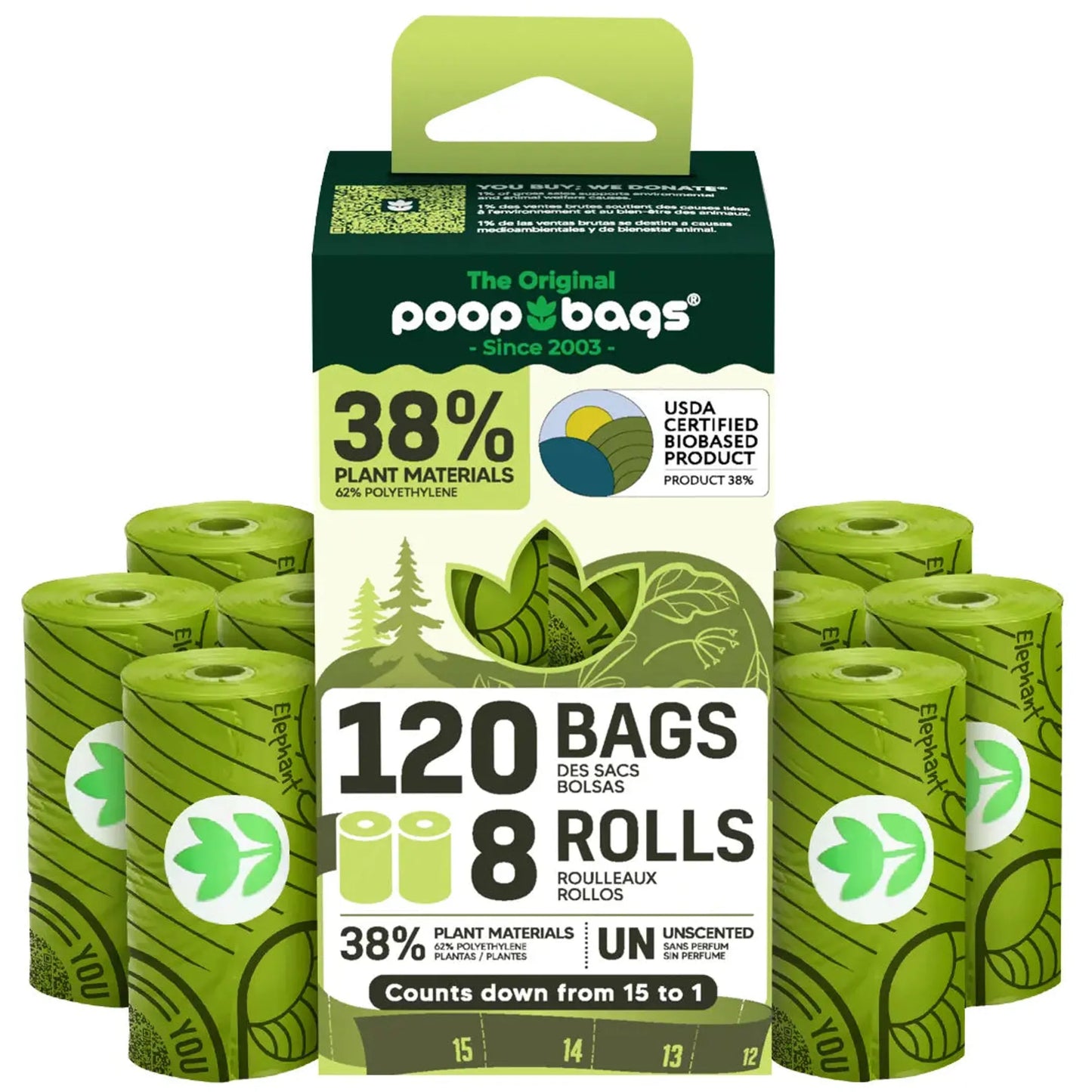 The Original Poop Bags(R) 120 USDA Biobased Countdown Rolls(R)