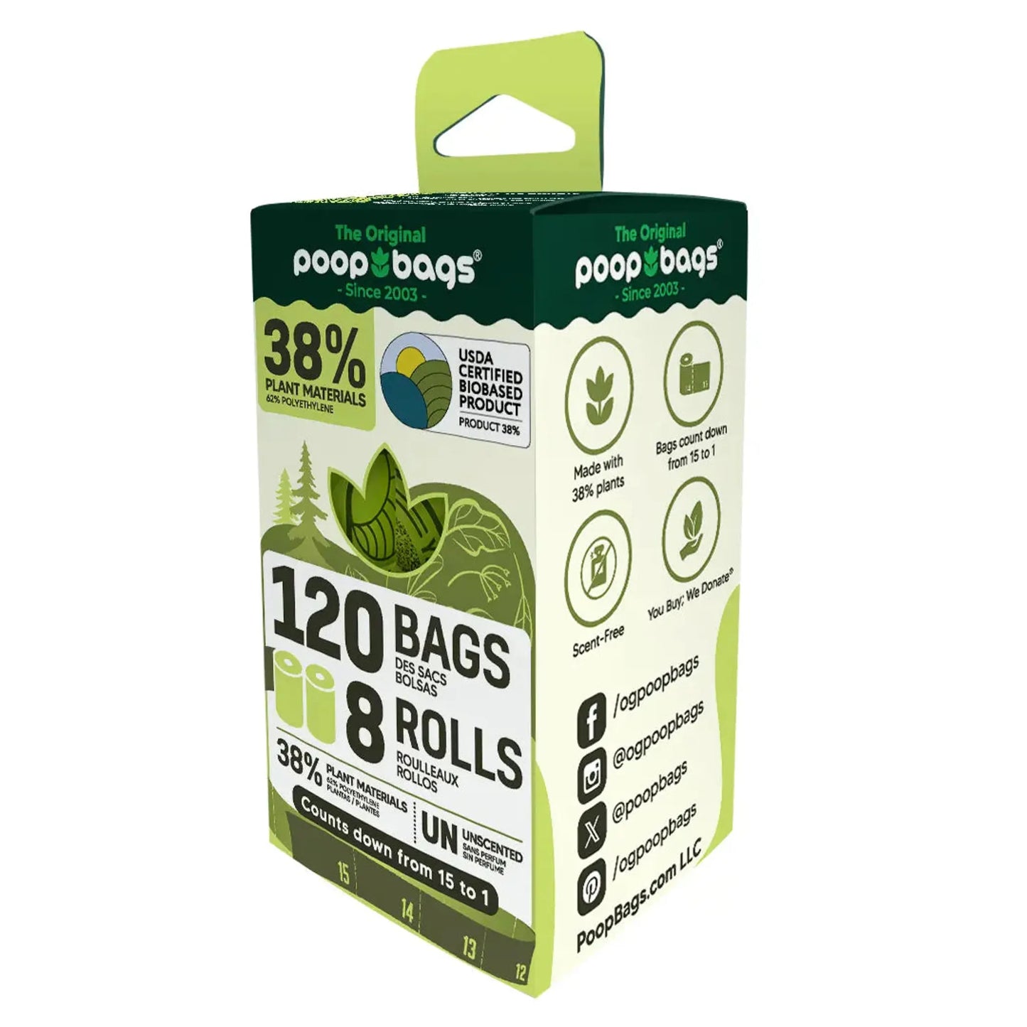 The Original Poop Bags(R) 120 USDA Biobased Countdown Rolls(R)